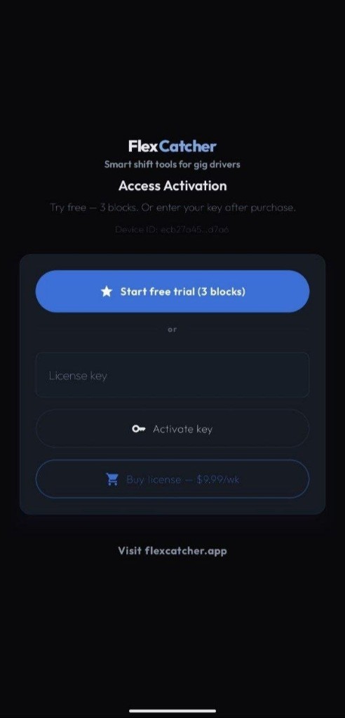 License activation and free trial